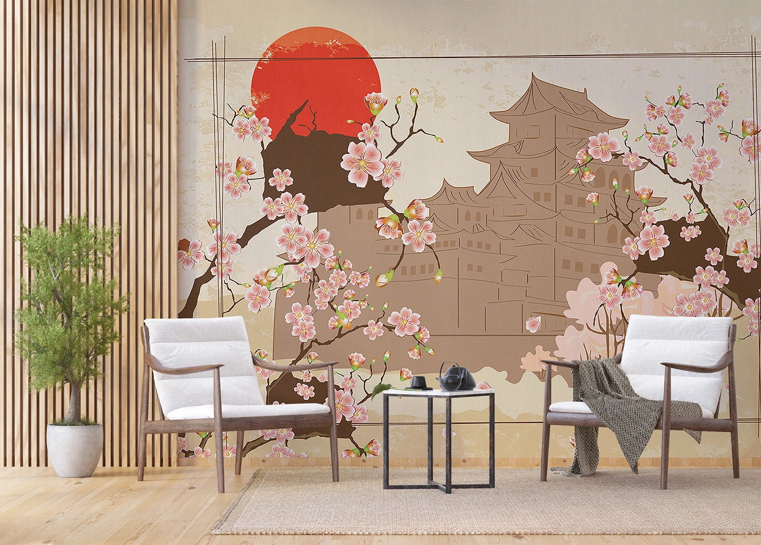 Custom Size Wall Mural Japanese Art | Premium Non-Woven Wallpaper | FTNXXL1237 7