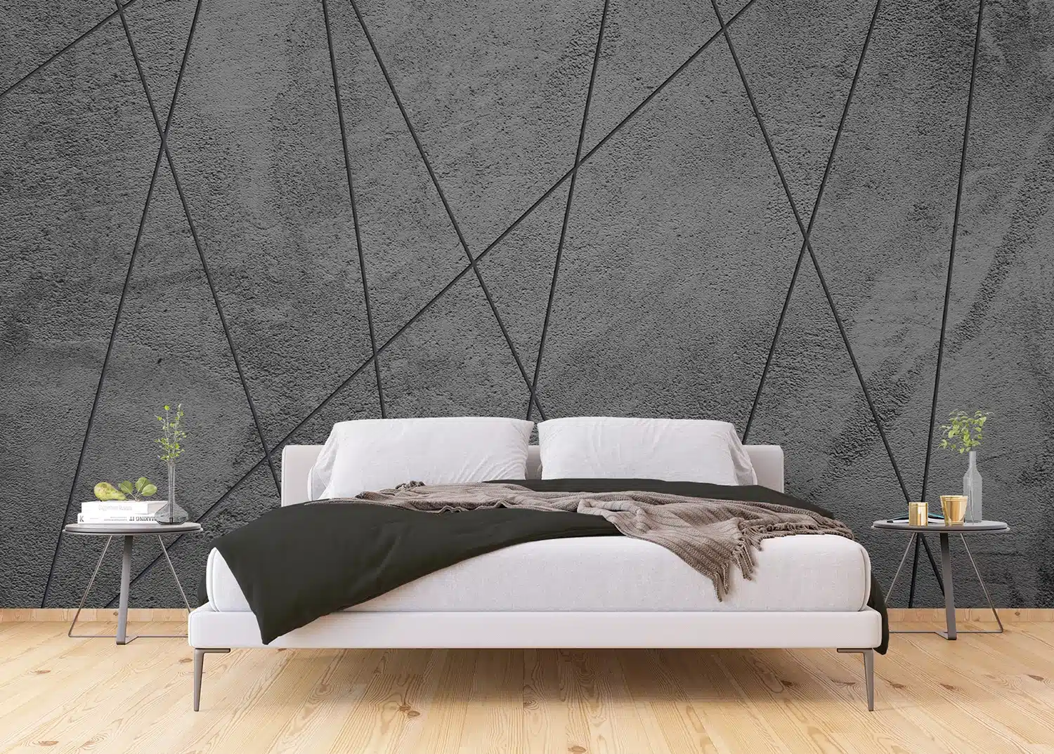 Custom Size Wall Mural Concrete Lines | Premium Non-Woven Wallpaper | FTNXXL1241 6