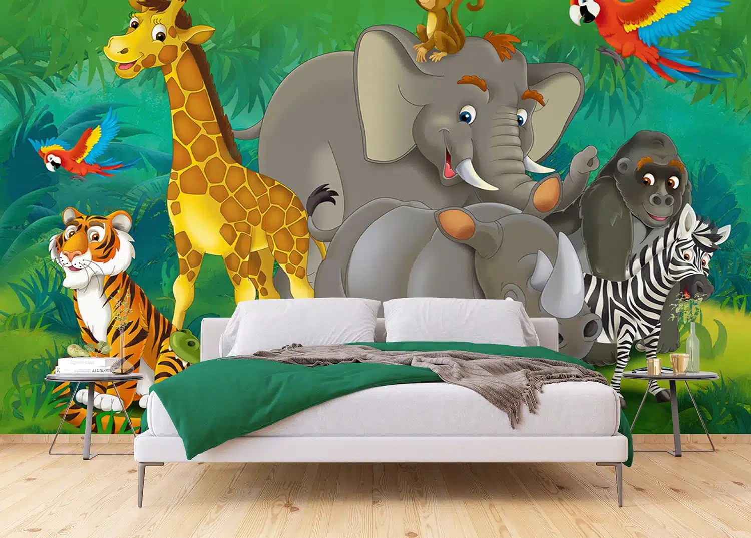 Custom Size Wall Mural Jungle Animals | Premium Non-Woven Wallpaper | FTNXXL2420 2