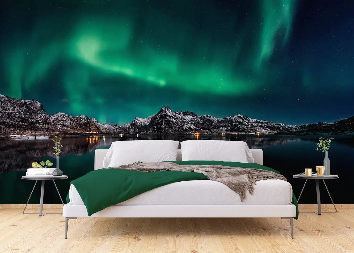 Custom Size Wall Mural Northern Lights | Premium Non-Woven Wallpaper | FTNXXL3003 6
