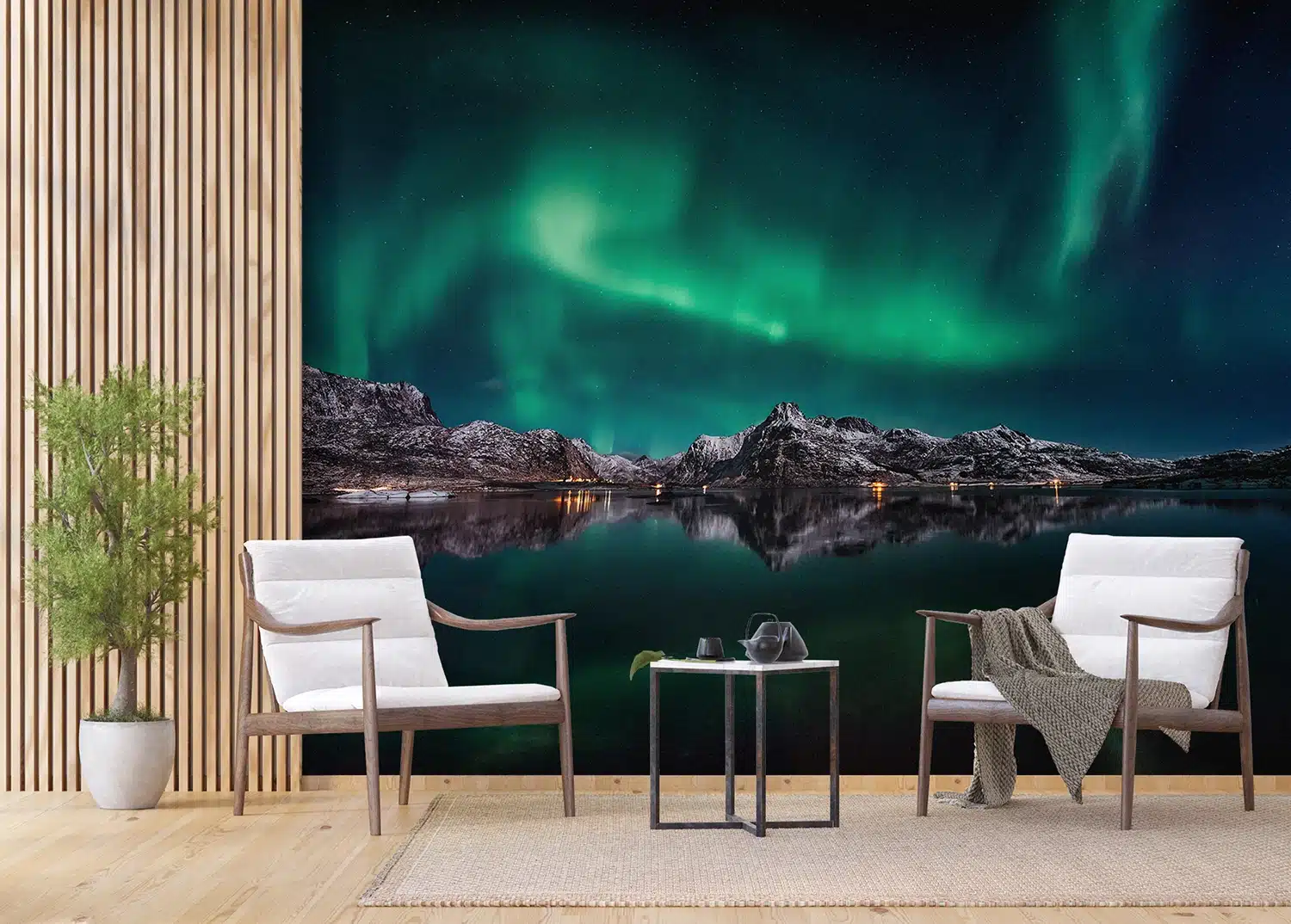 Custom Size Wall Mural Northern Lights | Premium Non-Woven Wallpaper | FTNXXL3003 5