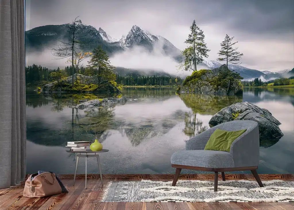 Custom Size Wall Mural Forest Lake | Premium Non-Woven Wallpaper | FTNXXL3013 5