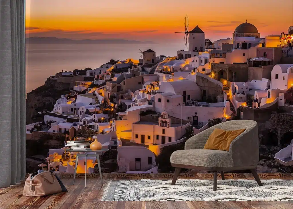 Custom Size Wall Mural Santorini | Premium Non-Woven Wallpaper | FTNXXL3018