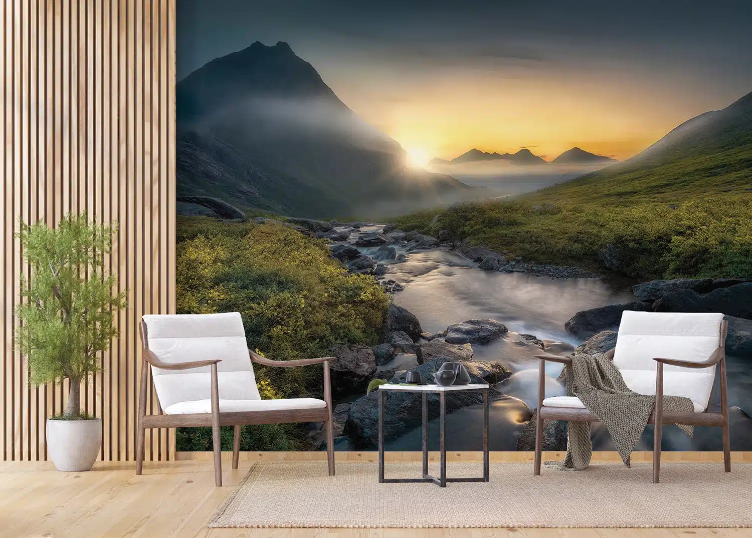 Custom Size Wall Mural Mountain River | Premium Non-Woven Wallpaper | FTNXXL3029 4