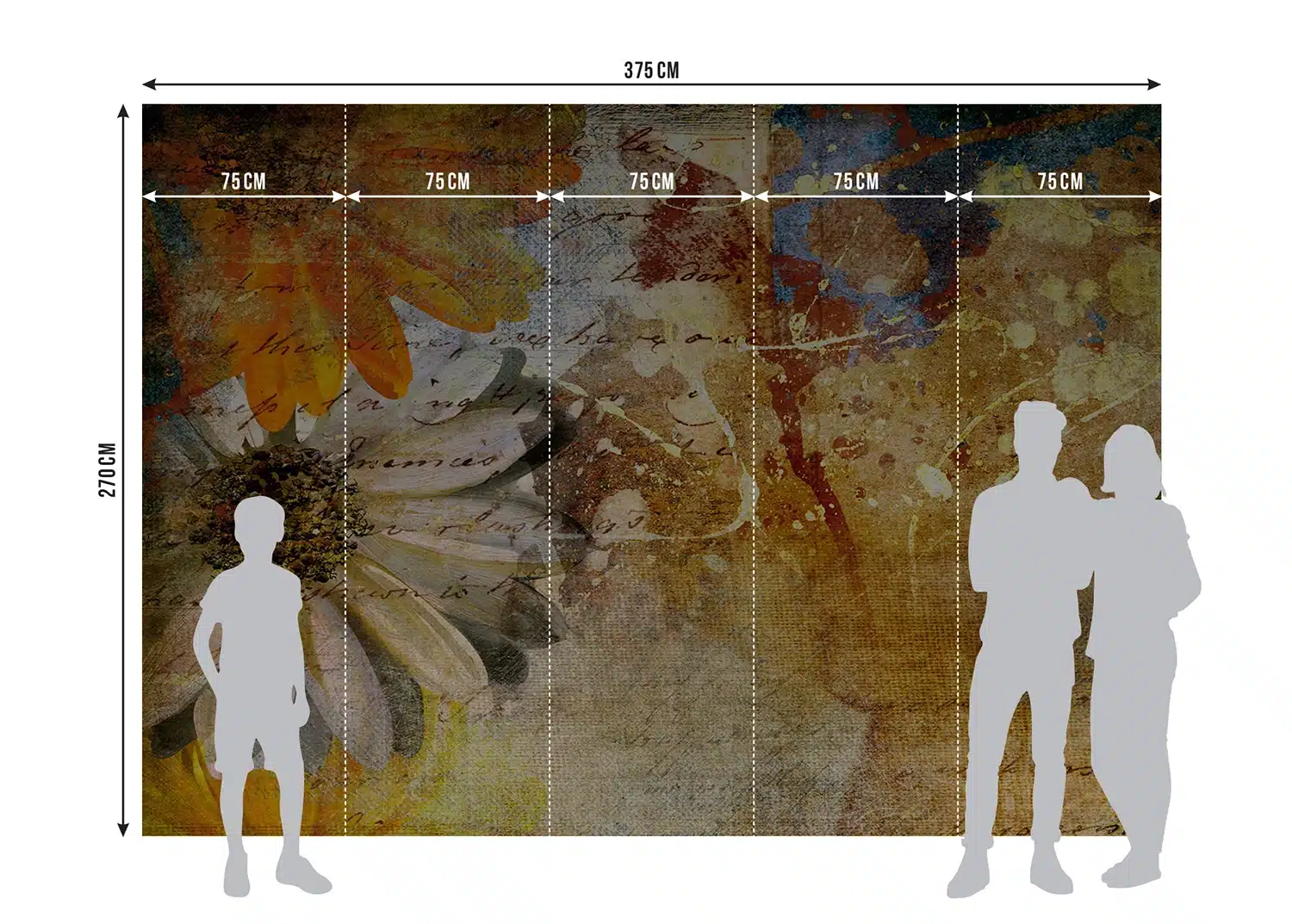 Custom Size Wall Mural Floral Paintings | Premium Non-Woven Wallpaper | FTNXXL0335 8
