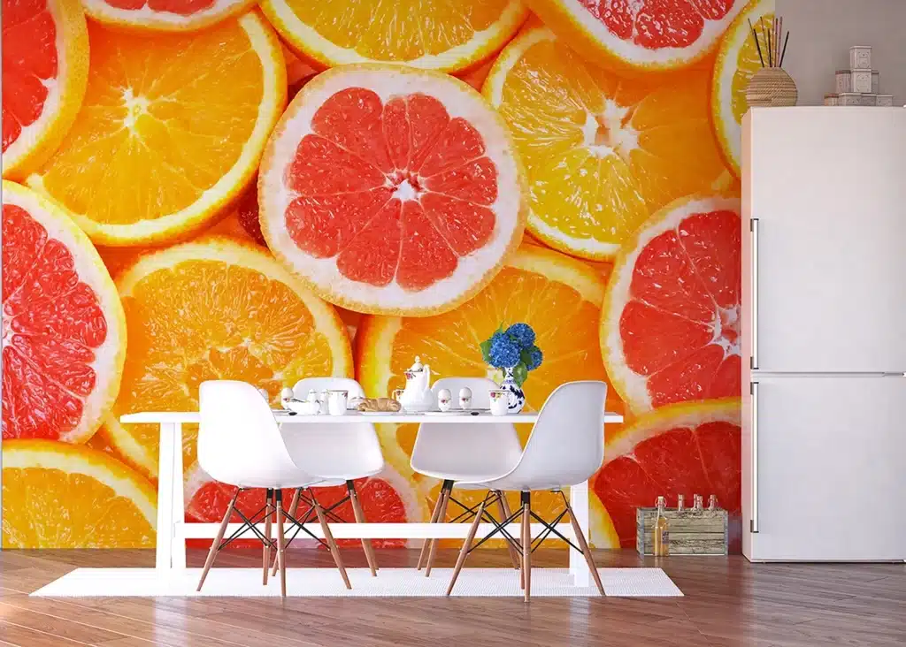 Custom Size Wall Mural Oranges | Premium Non-Woven Wallpaper | FTNXXL0413