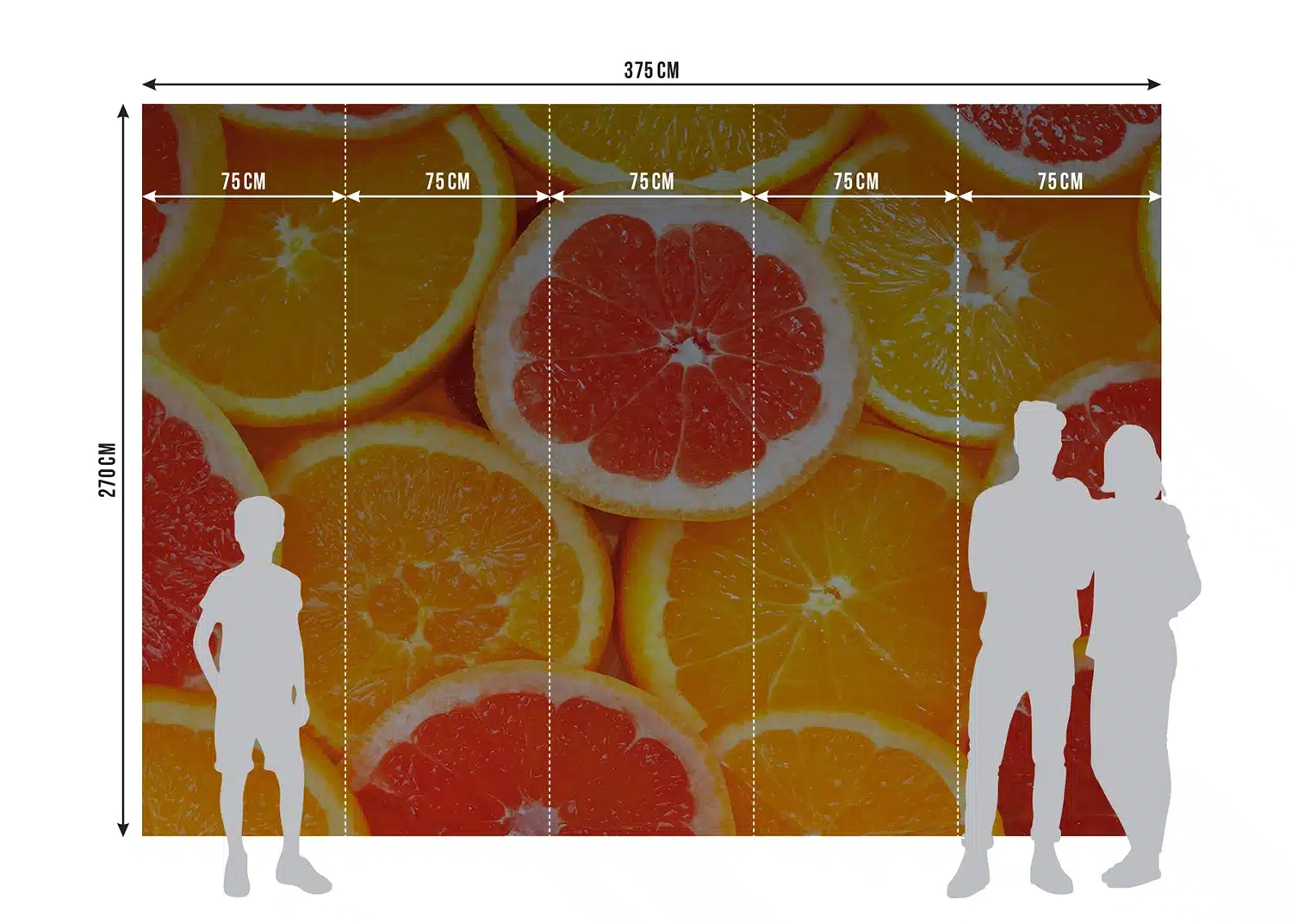 Custom Size Wall Mural Oranges | Premium Non-Woven Wallpaper | FTNXXL0413 7
