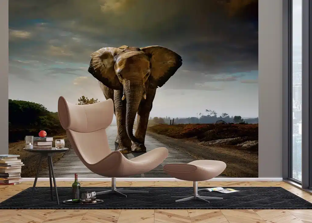 Custom Size Wall Mural Elephant | Premium Non-Woven Wallpaper | FTNXXL0438 3
