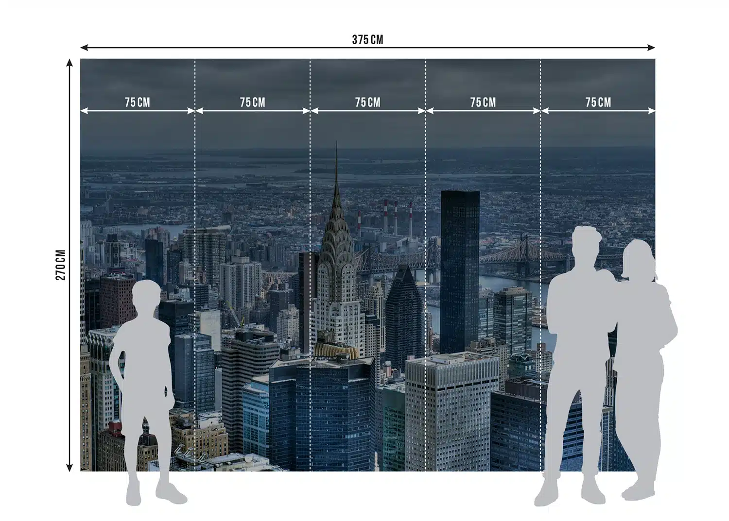Custom Size Wall Mural City Skyline | Premium Non-Woven Wallpaper | FTNXXL1112 8