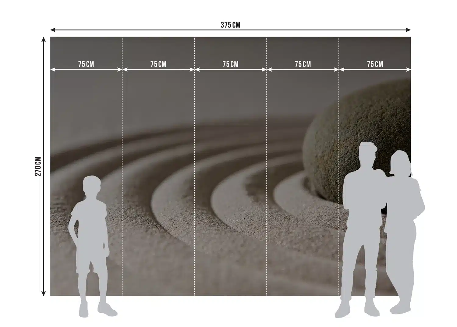 Custom Size Wall Mural Sand Stones | Premium Non-Woven Wallpaper | FTNXXL1115 7