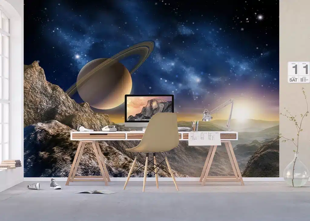 Custom Size Wall Mural Saturn | Premium Non-Woven Wallpaper | FTNXXL1126 7
