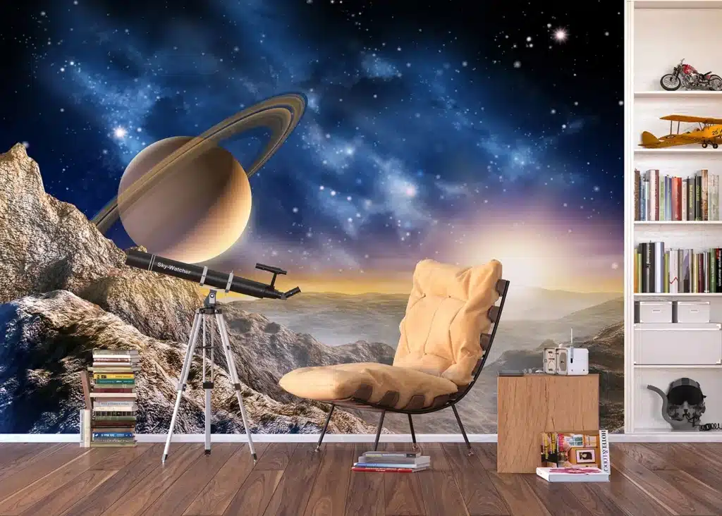 Custom Size Wall Mural Saturn | Premium Non-Woven Wallpaper | FTNXXL1126