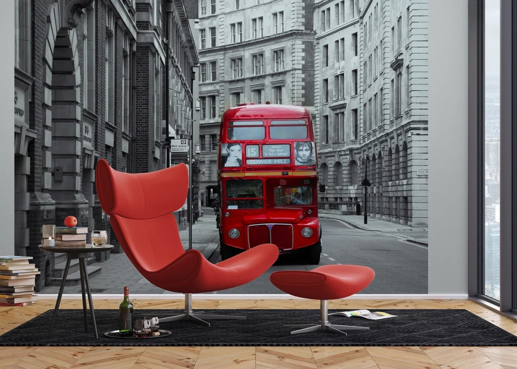 Custom Size Wall Mural Double Decker | Premium Non-Woven Wallpaper | FTNXXL1132