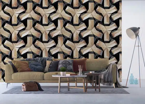 Vliesová fototapeta na zed' Dřevěné Tvary | 375 x 270 cm | FTNXXL 1217