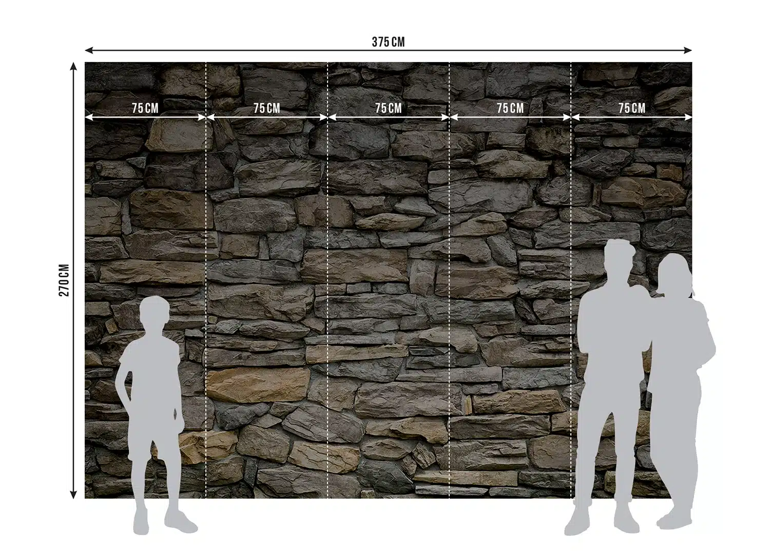 Custom Size Wall Mural Stacked Stones | Premium Non-Woven Wallpaper | FTNXXL1228 7
