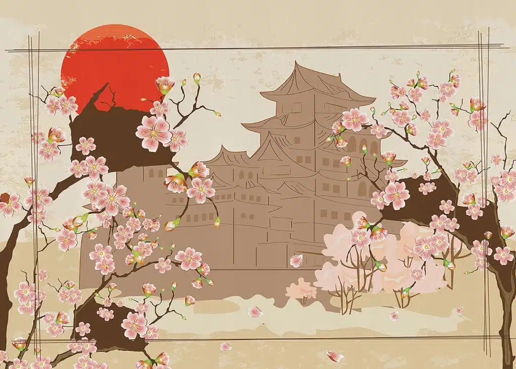 Custom Size Wall Mural Japanese Art | Premium Non-Woven Wallpaper | FTNXXL1237 1