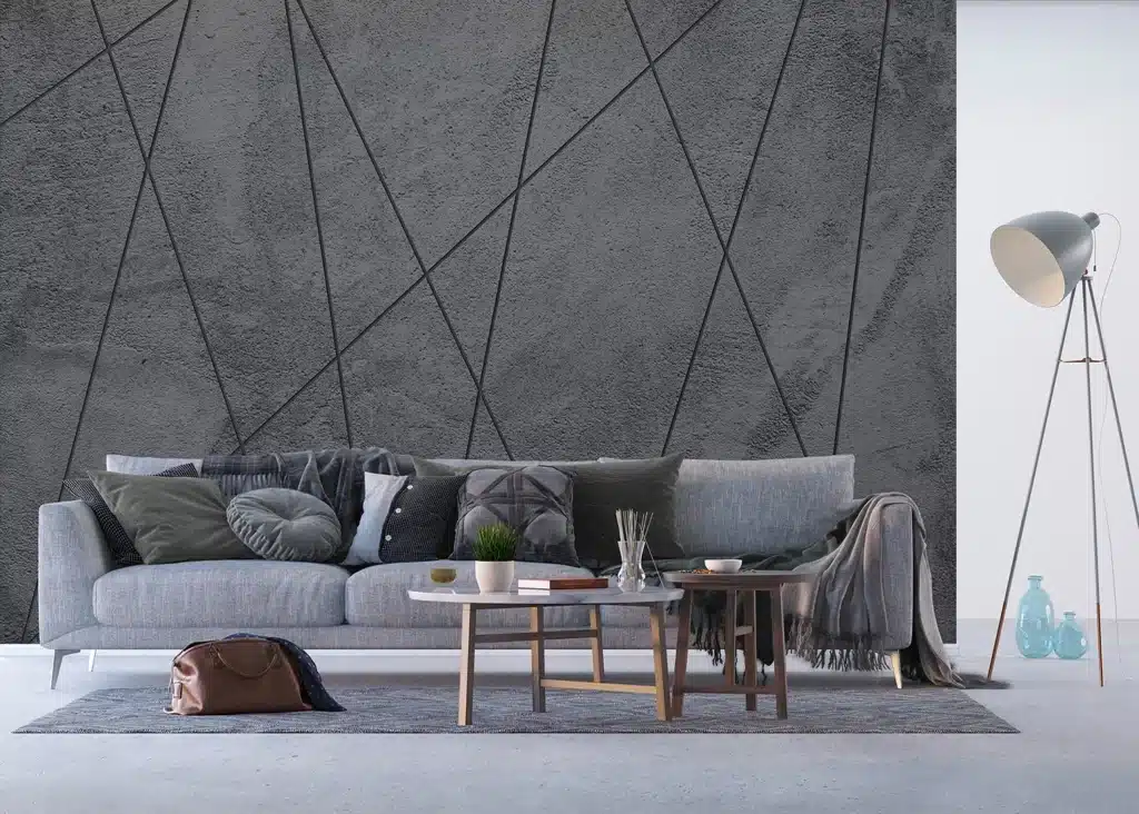 Custom Size Wall Mural Concrete Lines | Premium Non-Woven Wallpaper | FTNXXL1241 3