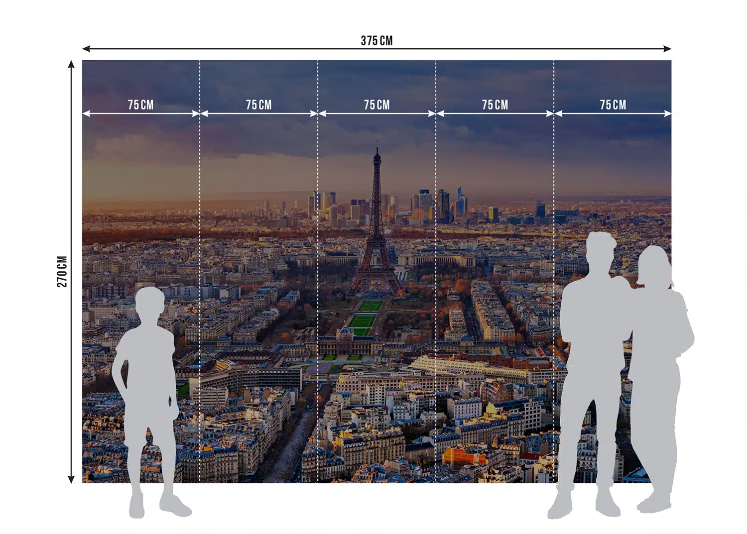 Custom Size Wall Mural Paris | Premium Non-Woven Wallpaper | FTNXXL2401 7