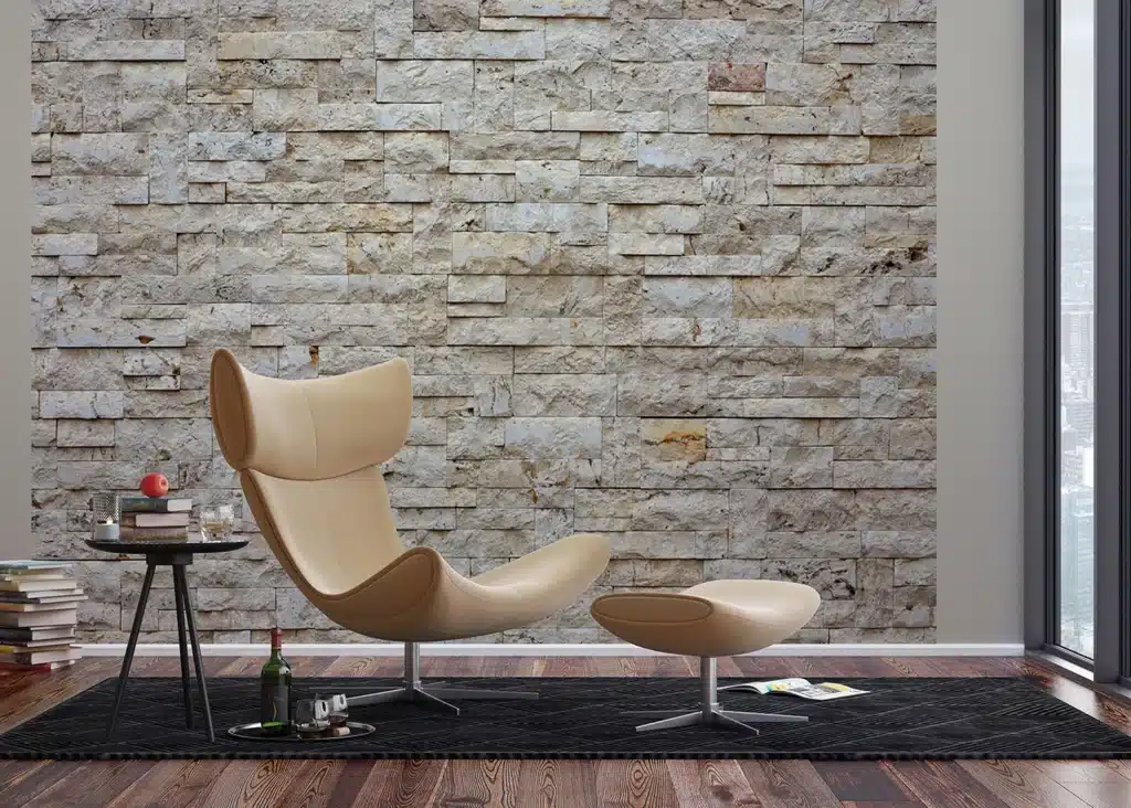 Custom Size Wall Mural Beige Bricks | Premium Non-Woven Wallpaper | FTNXXL2412