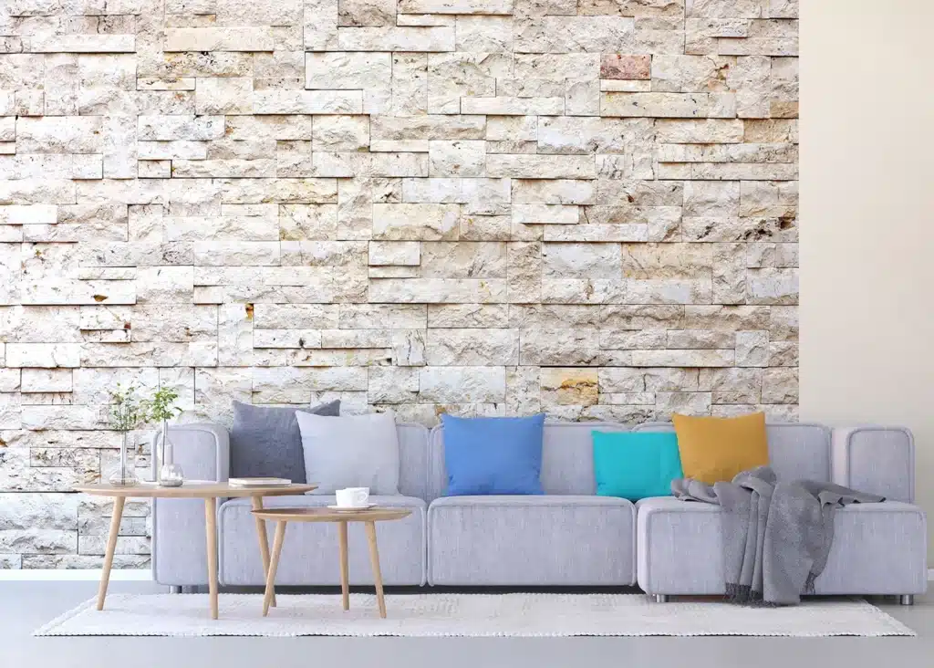 Custom Size Wall Mural Beige Bricks | Premium Non-Woven Wallpaper | FTNXXL2412 7