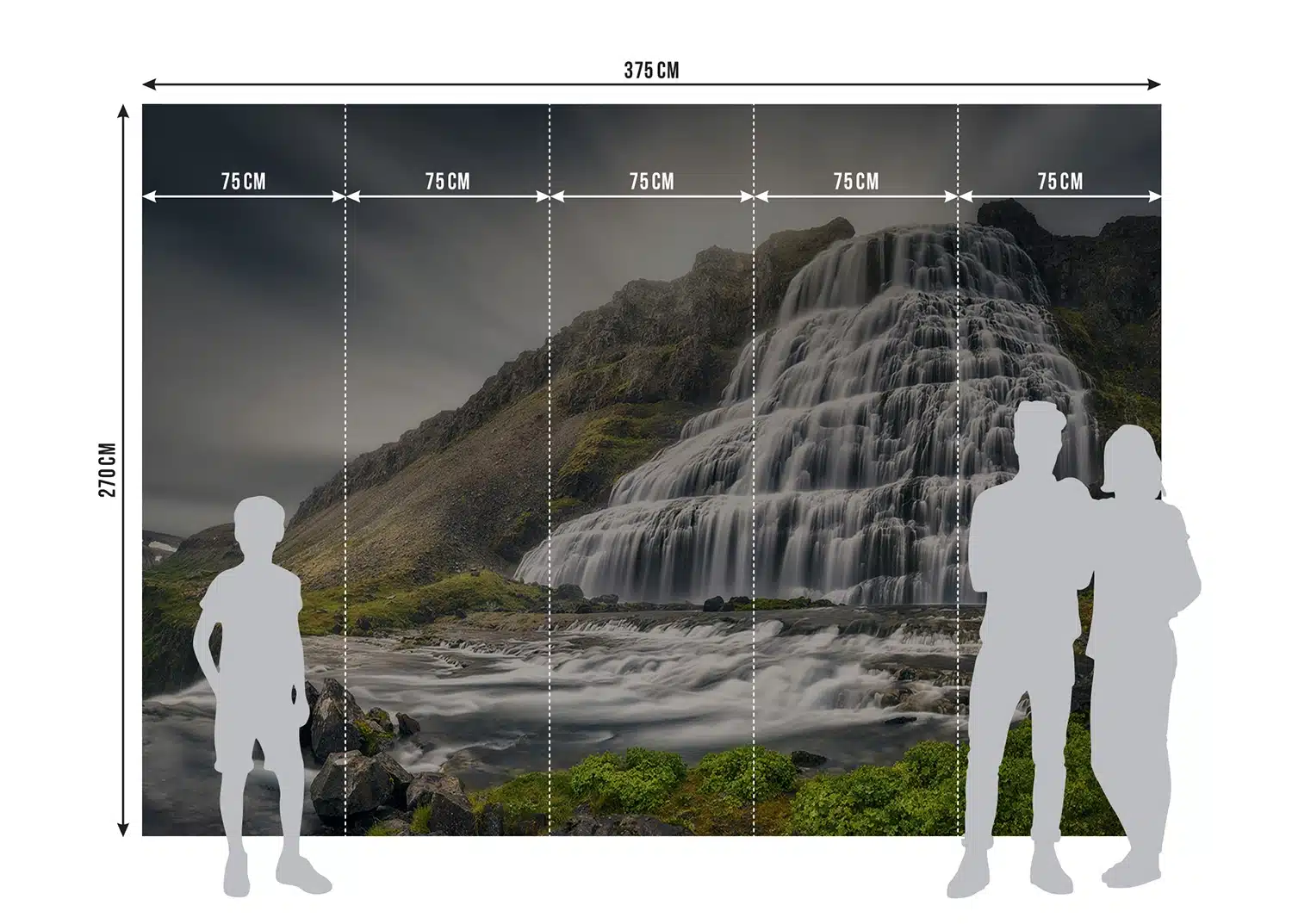 Custom Size Wall Mural Waterfall | Premium Non-Woven Wallpaper | FTNXXL3001 5