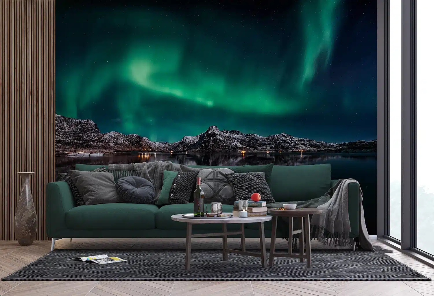 Custom Size Wall Mural Northern Lights | Premium Non-Woven Wallpaper | FTNXXL3003 4