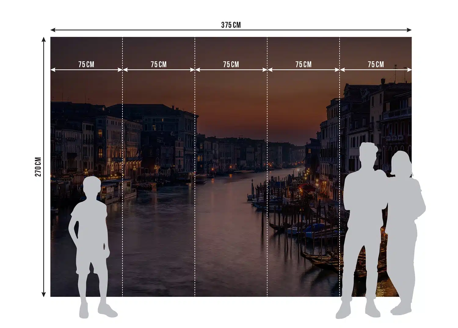 Custom Size Wall Mural Venice | Premium Non-Woven Wallpaper | FTNXXL3005 5