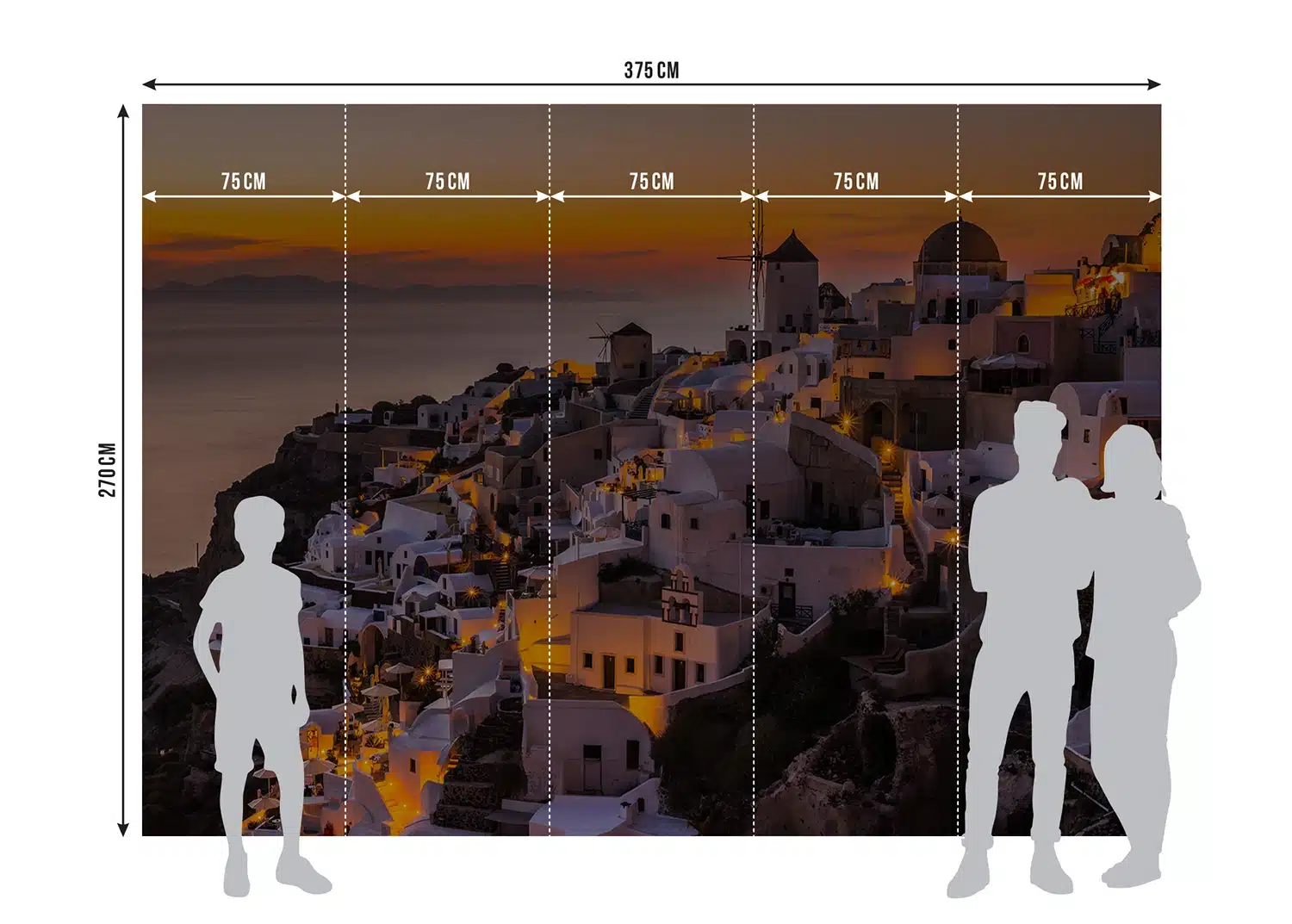 Custom Size Wall Mural Santorini | Premium Non-Woven Wallpaper | FTNXXL3018 5