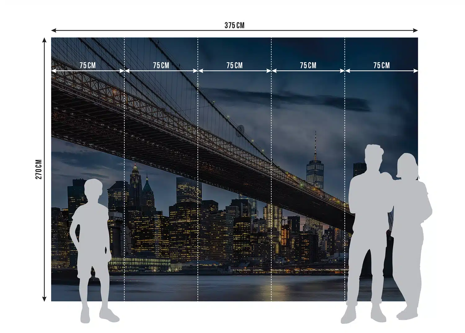 Custom Size Wall Mural Big City Lights | Premium Non-Woven Wallpaper | FTNXXL3024 5