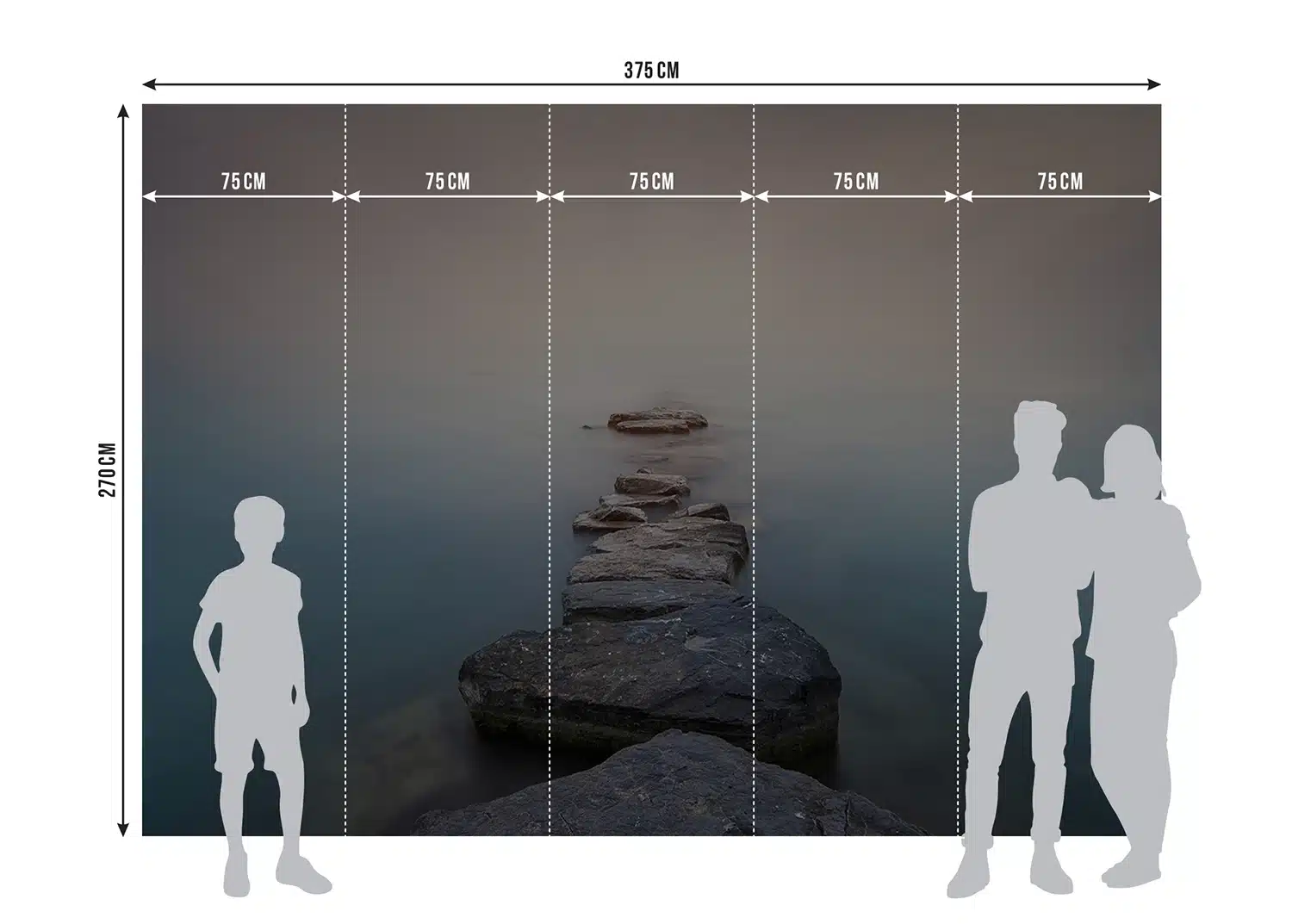 Custom Size Wall Mural Path, 360 x 270 cm, FTNXXL3025 7