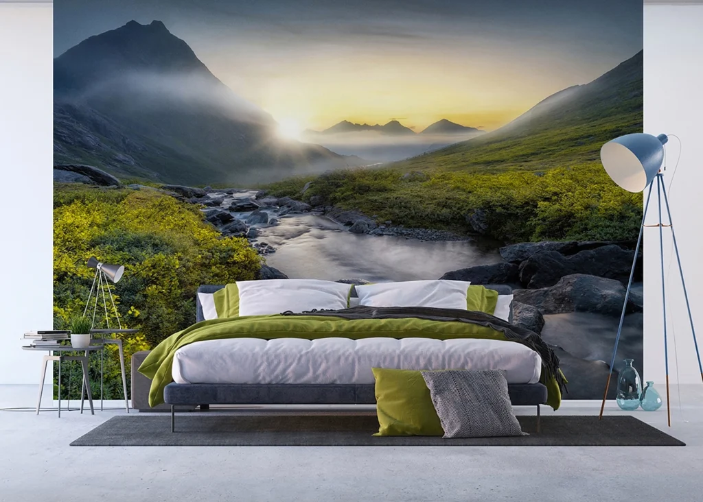 Custom Size Wall Mural Mountain River | Premium Non-Woven Wallpaper | FTNXXL3029 2