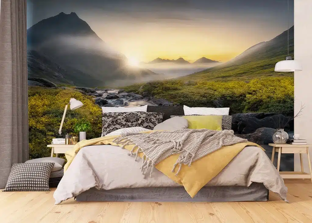 Custom Size Wall Mural Mountain River | Premium Non-Woven Wallpaper | FTNXXL3029