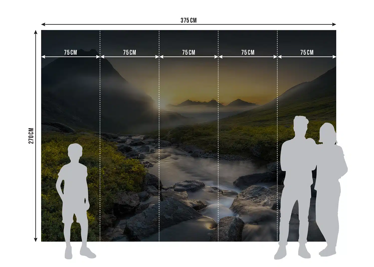 Custom Size Wall Mural Mountain River | Premium Non-Woven Wallpaper | FTNXXL3029 8