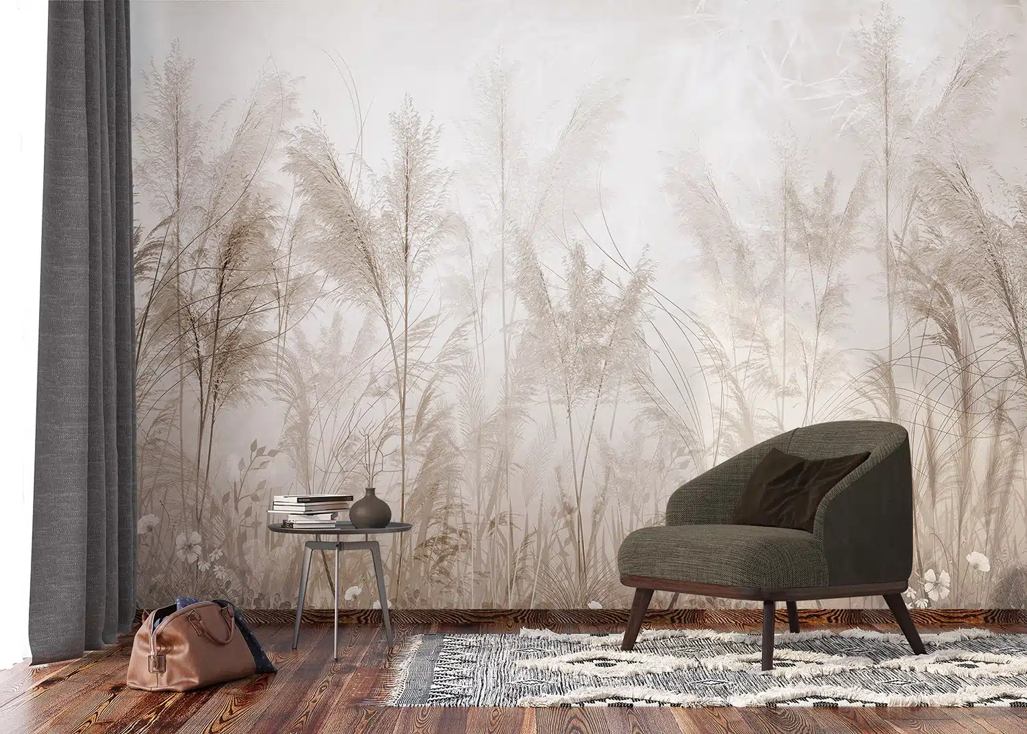 Custom Size Wall Mural Pampas Garden | Premium Non-Woven Wallpaper | FT5P3063 4