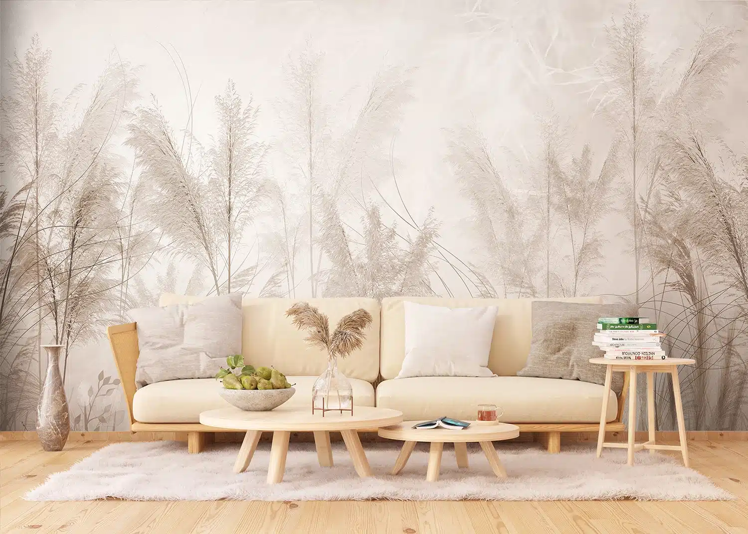 Custom Size Wall Mural Pampas Garden | Premium Non-Woven Wallpaper | FT5P3063 3