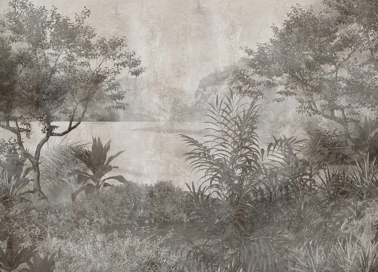 Custom Size Wall Mural Tropical Lake | Premium Non-Woven Wallpaper | FT5P3067