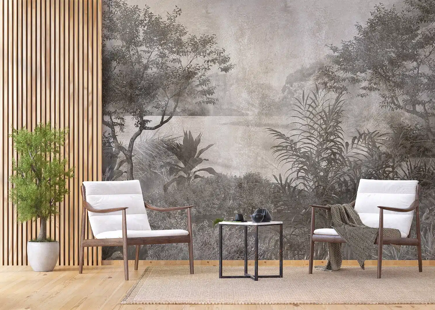 Custom Size Wall Mural Tropical Lake | Premium Non-Woven Wallpaper | FT5P3067 4