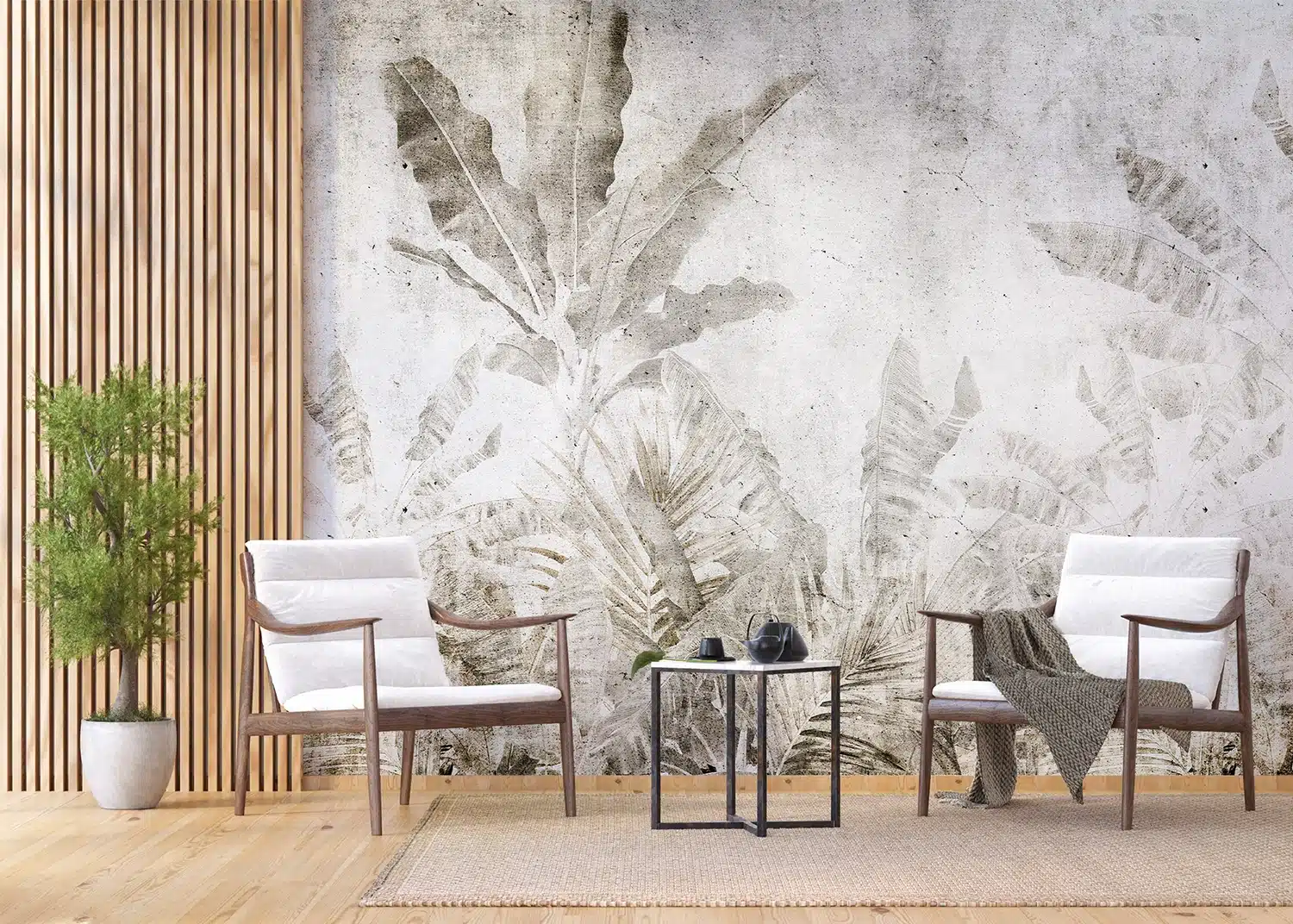Custom Size Wall Mural Leaves Prints | Premium Non-Woven Wallpaper | FT5P3071